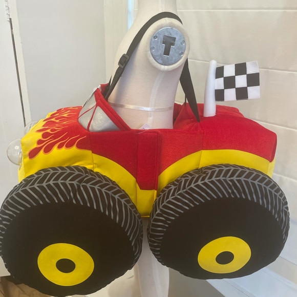 Monster Truck 3-D Costume Light Up Sounds Racecar Big Tires CARS Hot Wheels NEW - Picture 4 of 6